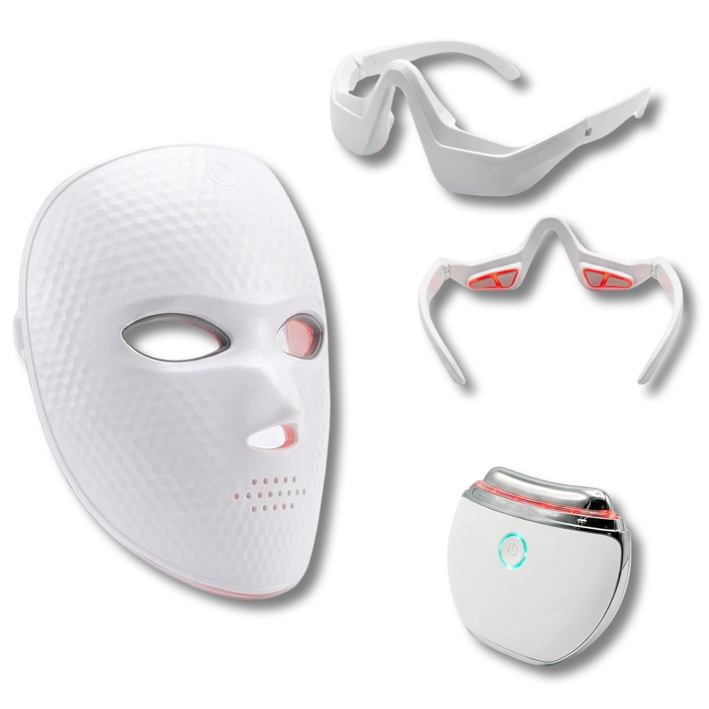 Cofre Luminosidad y Mirada Reafirmante - Mascarilla LED + Mascarilla de Ojos + Gua Sha Caliente