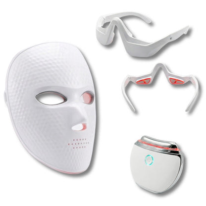 Cofre Luminosidad y Mirada Reafirmante - Mascarilla LED + Mascarilla de Ojos + Gua Sha Caliente