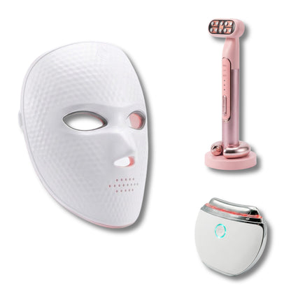 Set Completo Instituto Antienvejecimiento - Mascarilla LED + Aparato 5-Tecnologías + Gua Sha Caliente