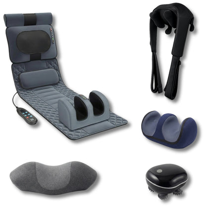 Set Premium de Sueño y Recuperación - Shiatsu, Cervical, Piernas y Cuerpo Entero